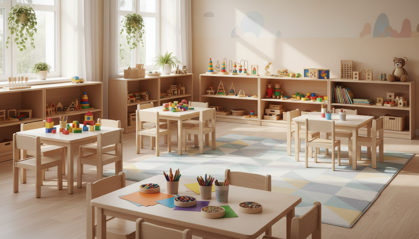 Ein sauberes Spielzimmer in Krefeld, wo gerade eine Kitereinigung stattgefunden hat